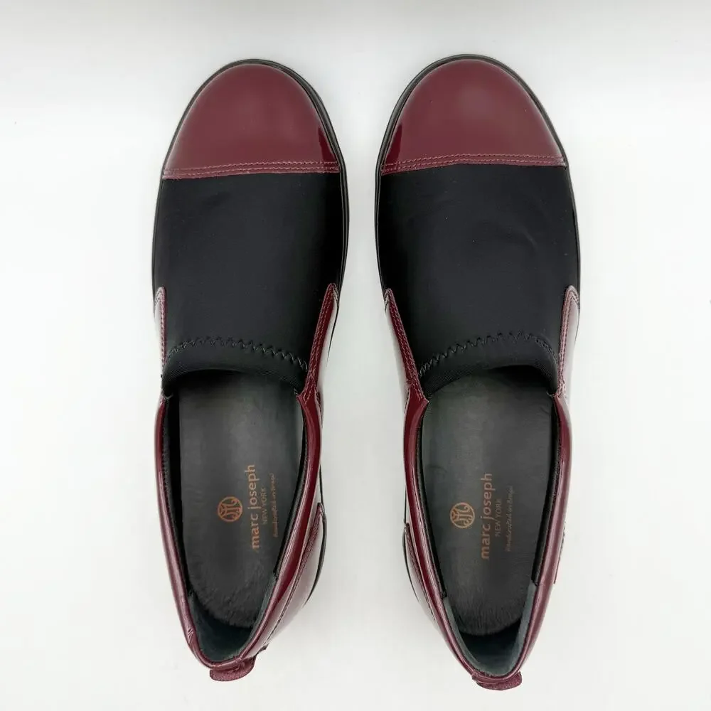 Marc Joseph Womens Jay Street Walking Shoes US 8.5 M Burgundy Patent Leather EUC